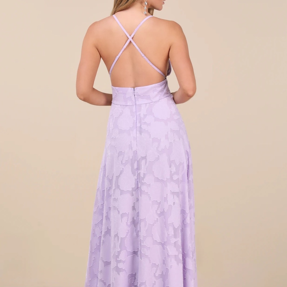 Lulus Let There Be Romance Lavender Burnout Floral Maxi Dress Purple - Size L - Picture 2 of 6